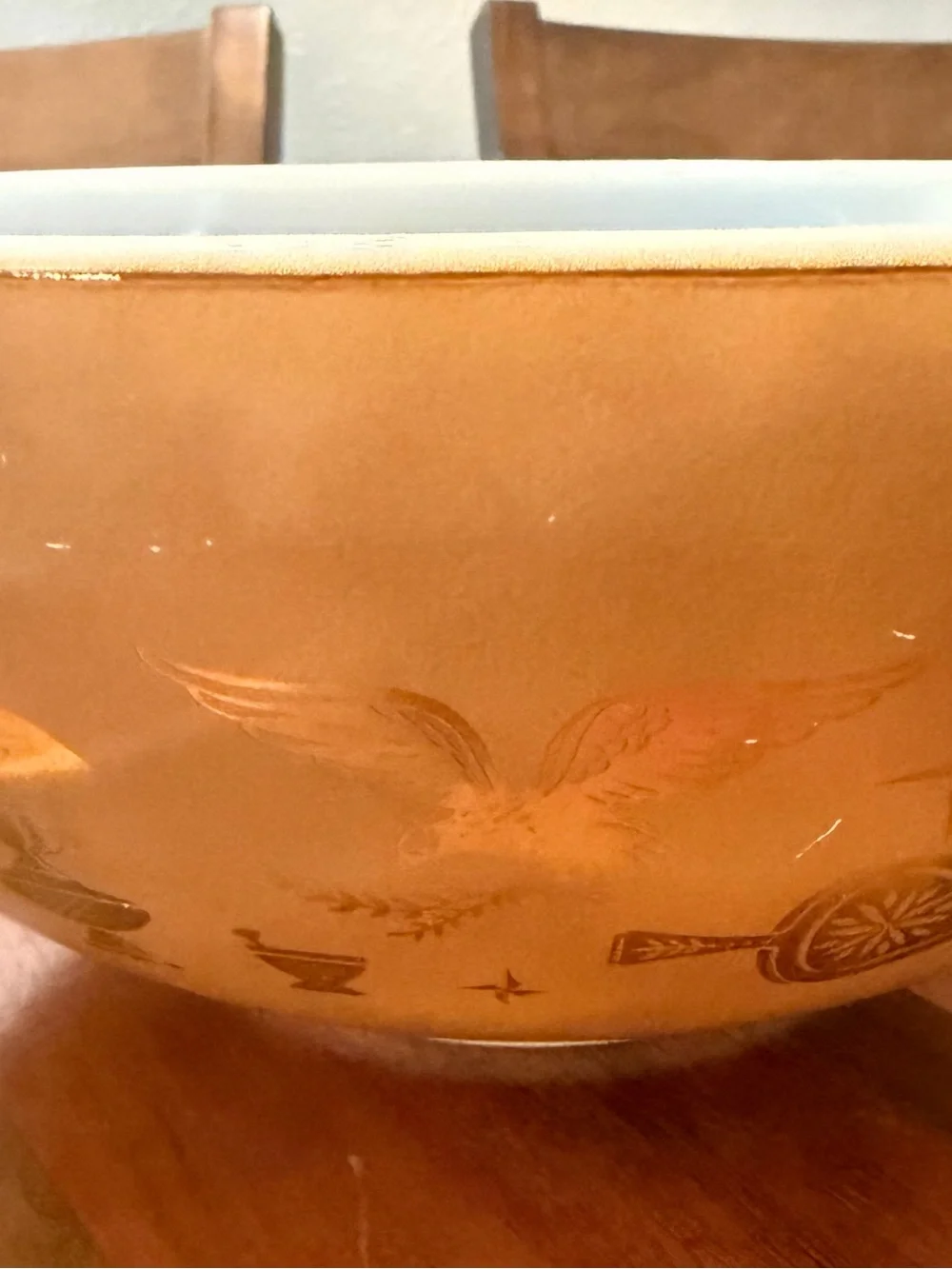 Pyrex 444 Golden Eagle Early American Cinderella Mixing Bowl